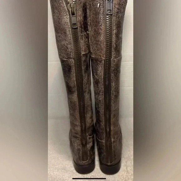 Steve Madden Steven Reins Leather Knee High Distressed Riding Boots Brown 8M - Picture 2 of 8